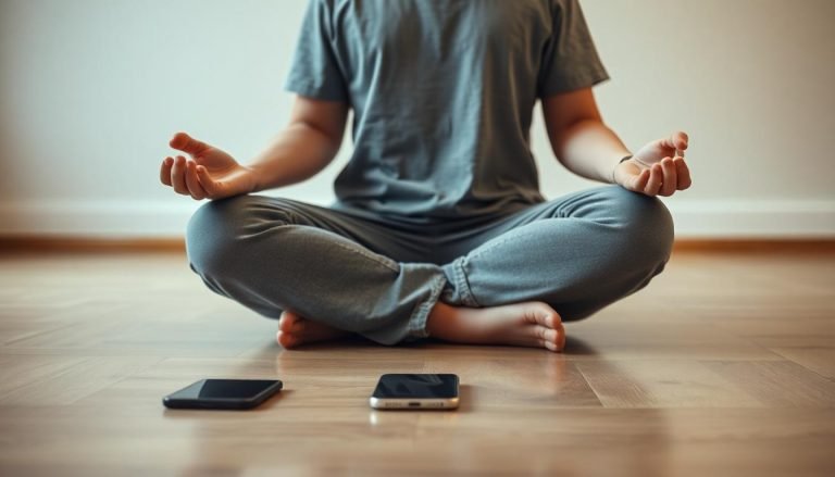 Aplicativo de meditação com estatísticas